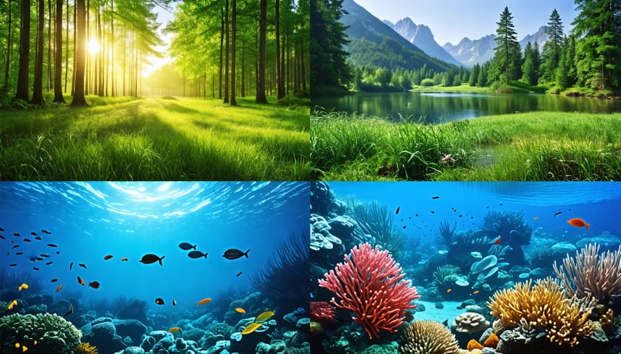 Examples of ecosystems that act as significant natural carbon sinks