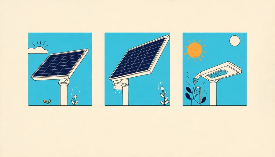 Visual guide for cleaning and maintaining solar lights