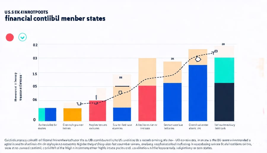 Graph illustrating the United States' position as the highest financial contributor to the United Nations budget