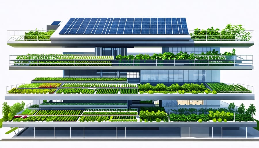 Vertical agrivoltaic system combining vertical farming and solar energy generation