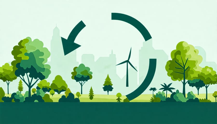 Feedback loop diagram depicting forests' role in carbon sequestration as part of the climate system.