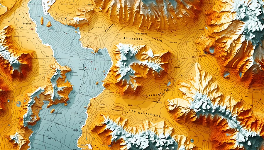 Example of a geological map created using azimuth measurements