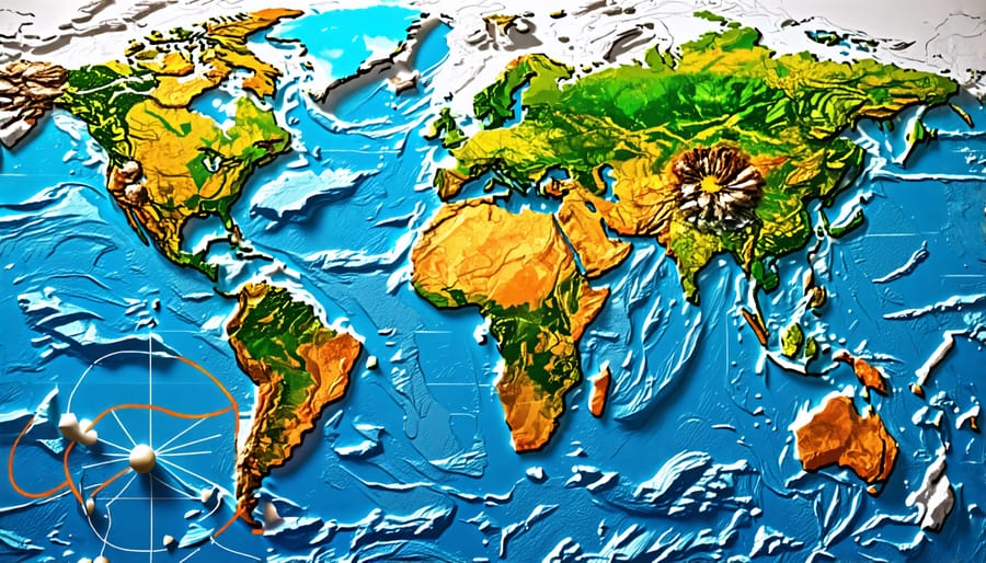 World map showcasing ESSIC's impact on environmental challenges like climate change.