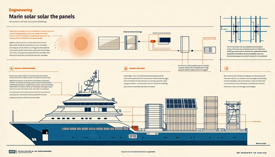 Engineering diagram showing how marine solar panels operate