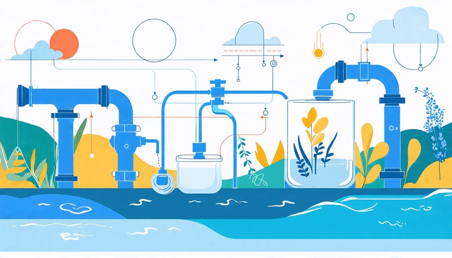 Illustrated overview of the 6 essential drinking water treatment steps